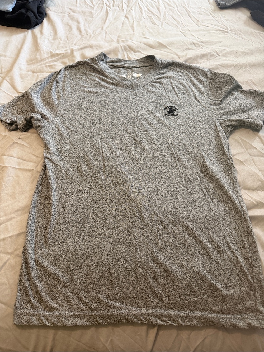 Beverly Hills Polo Club Men's Gray Heather V-Neck Tee